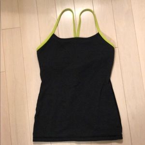 Lululemon classic lime green/ charcoal gray tank
